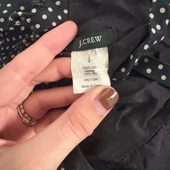 J. Crew 100% Silk Black and White Strapless Dress - Picture 5 of 5